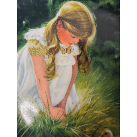 VTG  Donald Zolan 1984 Collector Plate -"Golden Moment" Girl with Baby Ducks Art - Picture 2 of 6